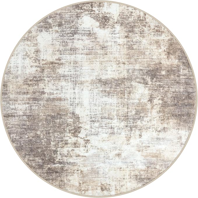 IOHOUZE Round Area Rug 5 Ft Circle Entryway Rugs Round Washable Door Mat Indoor - Image 9