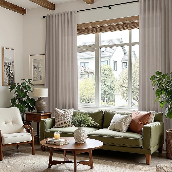Nanspring Ecru Curtains 90 Inches Long - Image 6