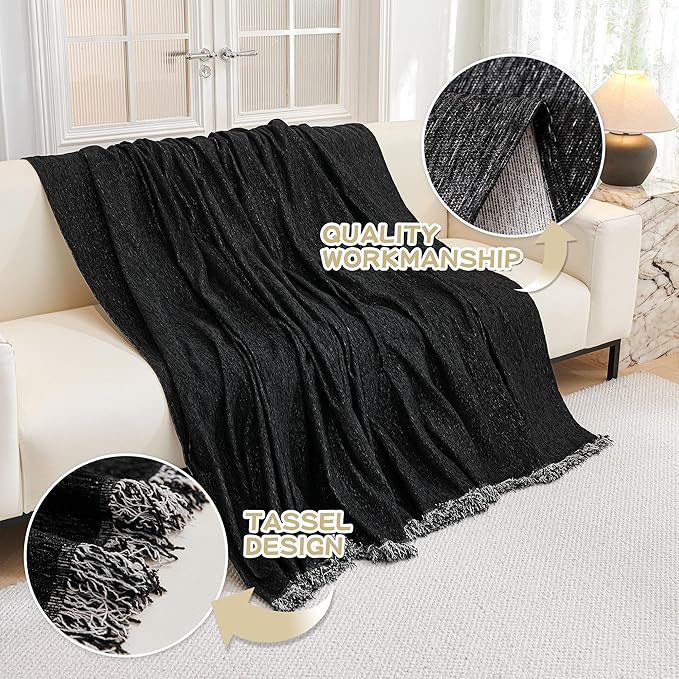 MYSKY HOME Oversized Couch Cover Sofa Covers Couch Covers for 3 Cushion Couch Sofa Pet Friendly L Shaped Couch Cover Sectional Couch Cover Non Slip Furniture Protector for Kids, Dogs, 91"x150", Black