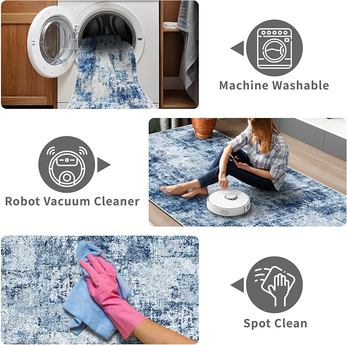 3x6 Washable Entryway Runner Rug: Non Slip Wide Hallway Runners Easy-to-Clean - Image 5