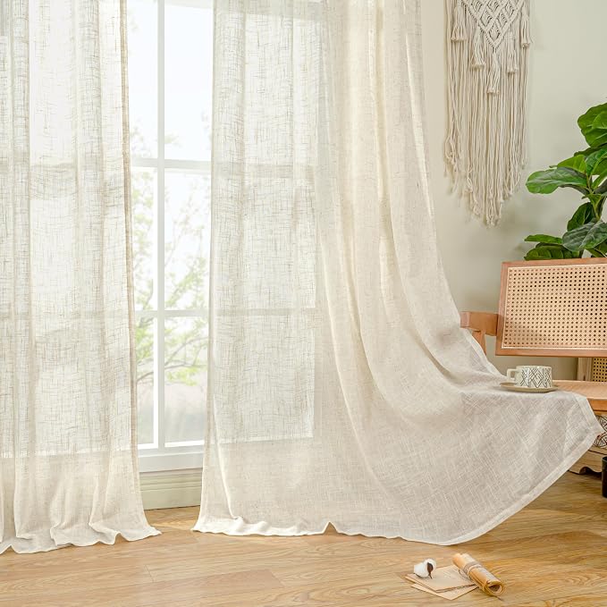 LAMIT Natural Linen 54 Inch Length Curtains - Image 9