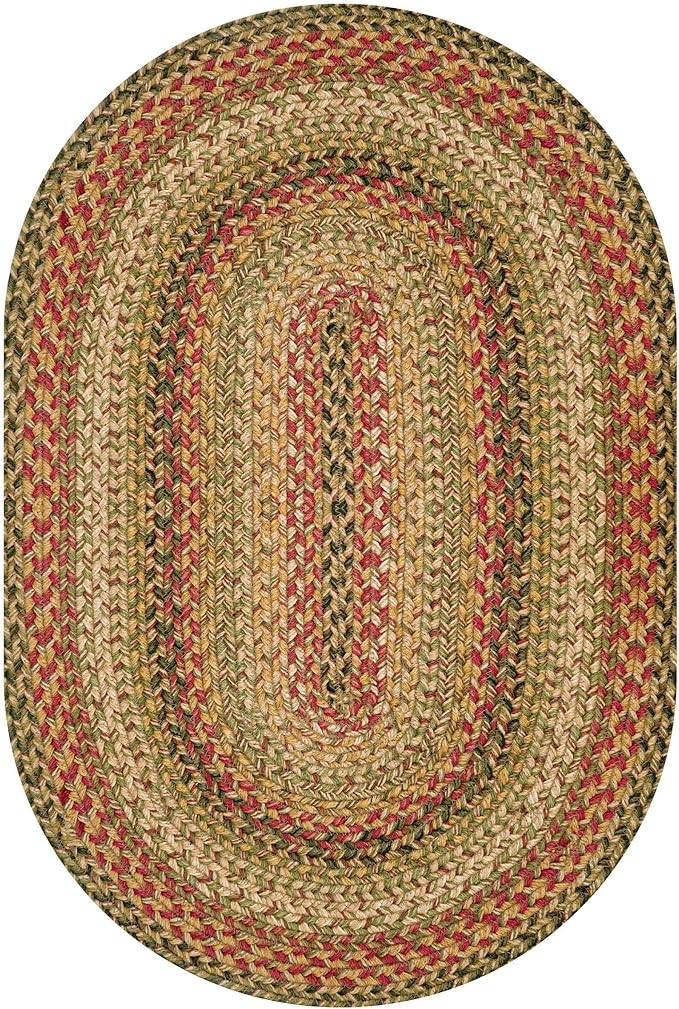 Homespice Kingston Braided Oval Area Rugs 5x8' – Country Style Braided Rugs for Living Room, Bedroom and Dining Area