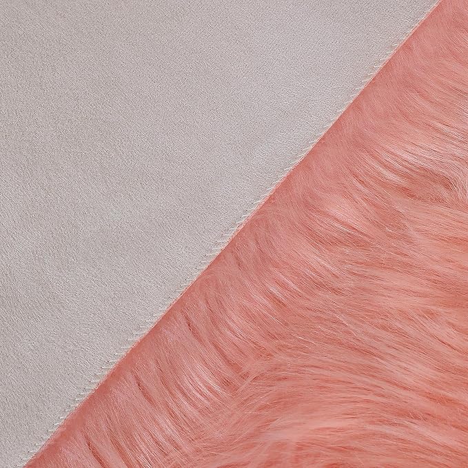 linmopm Faux Fur Rug Sheepskin Shag Fluffy Fuzzy 6x9 ft Pink Rugs - Image 4