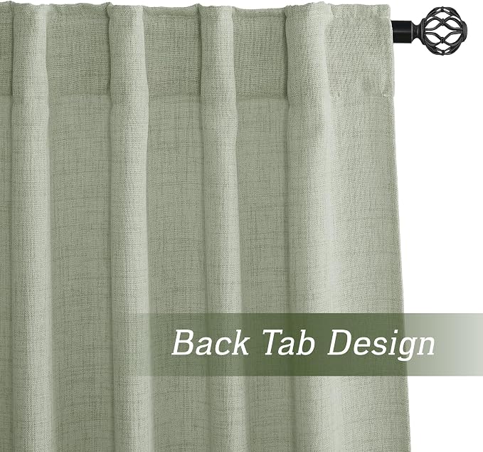 RYB HOME Linen Sheer Curtains and Drapes - Image 2