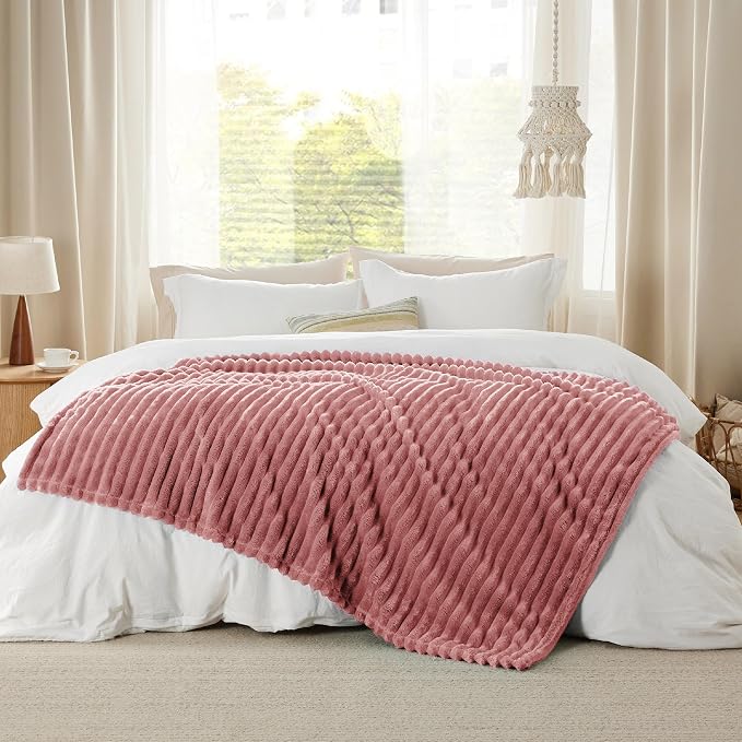 Bedsure GentleSoft Brick Dust Fleece Throw Blanket - Image 6