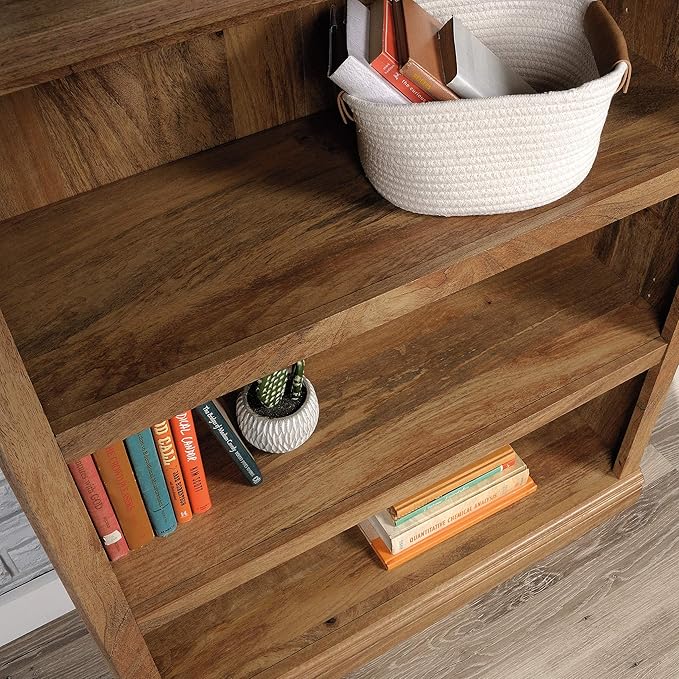 Sauder Miscellaneous Storage 3-Shelf Bookcase/ Book shelf, Sindoori Mango finish