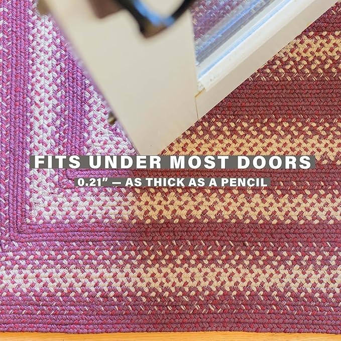 Homespice Autumn Maple Burgundy and Tan Braided Area Rugs, Jute, 5x8' Rectangle - Rustic Primitive Decor for Dining Room, Bedroom, Everywhere