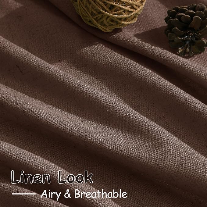 Nanspring Mocha Mousse Curtains 90 Inch Length 2 Panel Set Back Tab Rod Pocket - Image 5