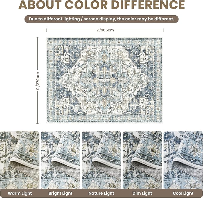 zesthome 9x12 Area Rugs-Washable Rug - Image 2