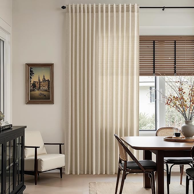 Taupe Burlywood Linen Curtains for Living Room 100 Inches Long Light Filtering - Image 6