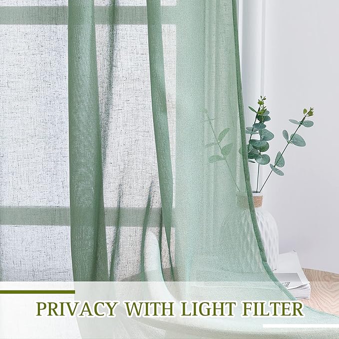 NICETOWN Linen Curtains Flax Sheer Texture - Image 5