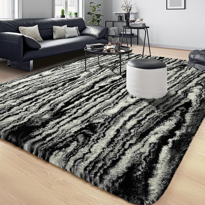 Tepook Soft Fluffy Rugs for Bedroom, 4x6 Area Rug for Living Room, Modern - Image 8