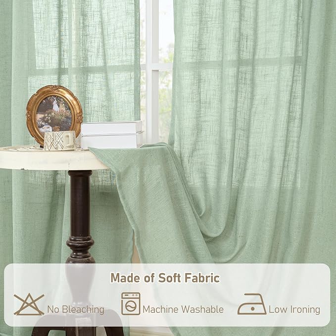LAMIT Linen Curtains 90 Inch Length - Image 9