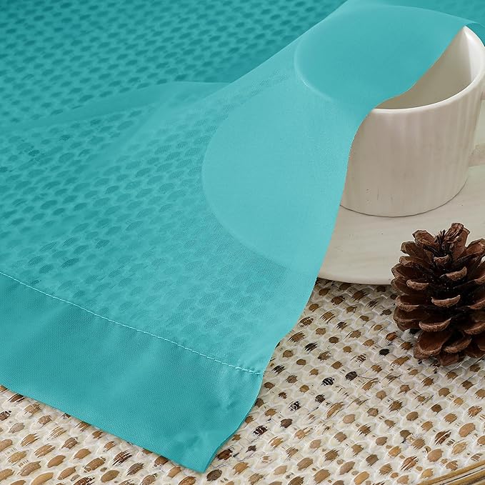 Aiyufeng Turquoise Sheer Curtains 72 Inch Length 2 Panels Set, Light Filtering - Image 3