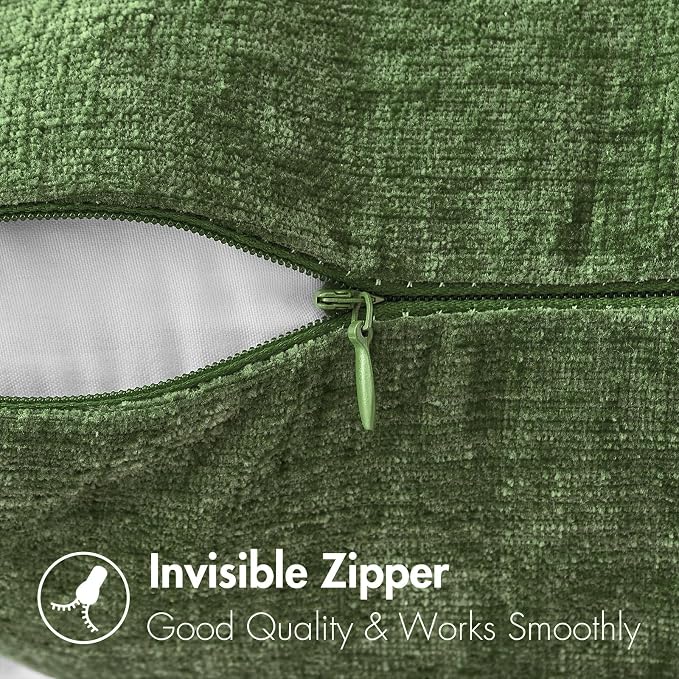 MIULEE Pack of 2 Couch Throw Pillow Covers 12x20Inch Soft Moss Green Spring - Image 3