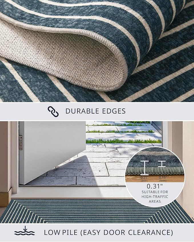 Latte&Fog 3x5 Entryway Rug Indoor, Modern Abstract Washable Area Rug, Boho Non - Image 4