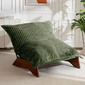 MAXYOYO Adjustable Living Room Chair, 3-Position Bean Bag Chair with Removable Cover, Upholstered Accent Chair with Frame, Soft Reclining Lounge for Bedroom, Apartment, Office, Green