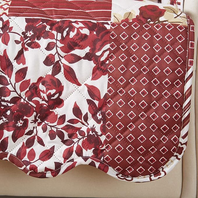 Great Bay Home Reversible Patchwork Loveseat Cover - Image 4