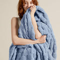 Bedsure GentleSoft Ashley Blue Throw Blanket by BEDSURE