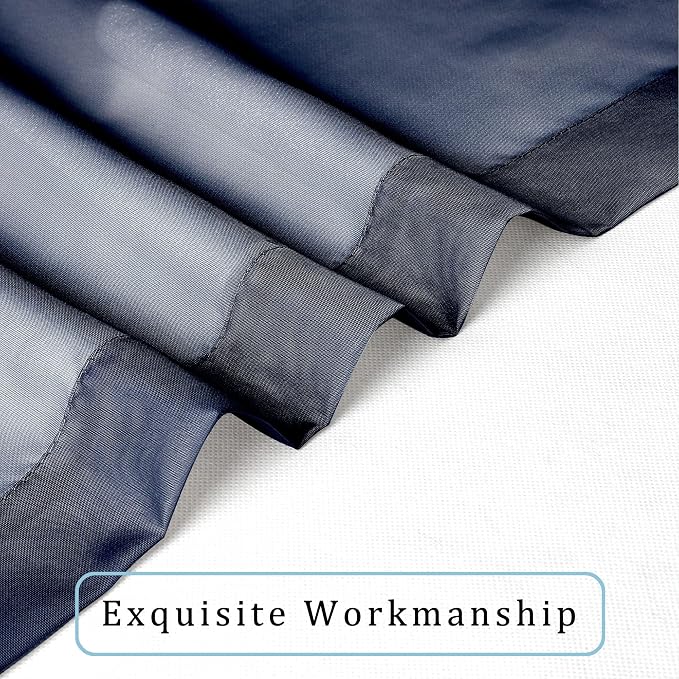 OWENIE Blue Sheer Curtains, Sheer Curtains 84 inch Length 2 Panels Set - Image 7