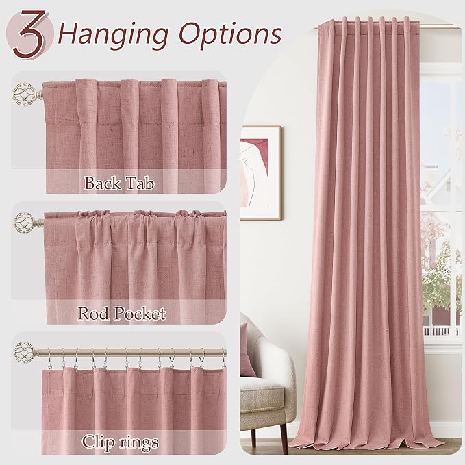 Guken 100% Blackout Curtains 84 Inch Length 2 Panels Set - Image 6