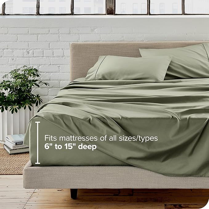 Bare Home Full Sheet Set - Luxury 1800 Ultra-Soft Microfiber Full Bed Sheets - Double Brushed - Deep Pockets - Easy Fit - 4 Piece Set - Bedding Sheets & Pillowcases (Full, Sage)