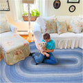 Homespice Denim Jute Blue 4x6' Braided Rugs Oval Rugs for Living Room, Bedroom Rug and Dining Room. Pet Friendly. Decor Styles- Farmhouse Rug, Rustic, Vintage, Cottage, Primitive, Country, Boho Rug