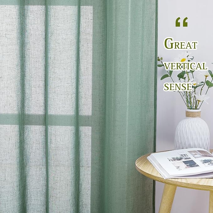 NICETOWN Semi Sheer Short Curtains - Image 3