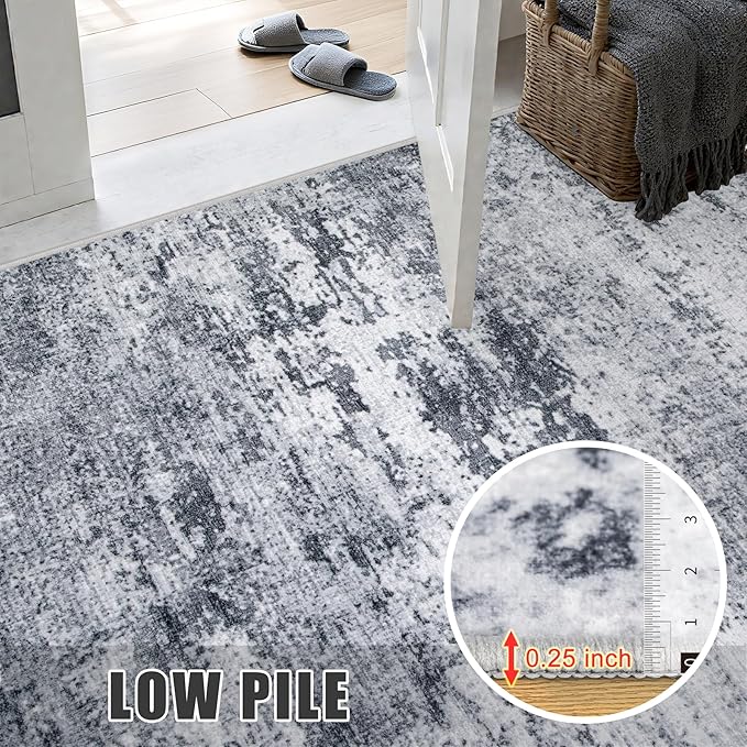 10x12 Area Rug Living Room Rug: Washable Modern Abstract Soft Thin Rug Indoor - Image 8