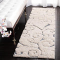 Safavieh Florida Shag Collection Runner Rug - 2'3" x 8', Beige & Blue Grey, Scroll Design, Non-Shedding & Easy Care, 1.2-inch Thick Ideal for High Traffic Areas in Living Room, Bedroom (SG455-1155)