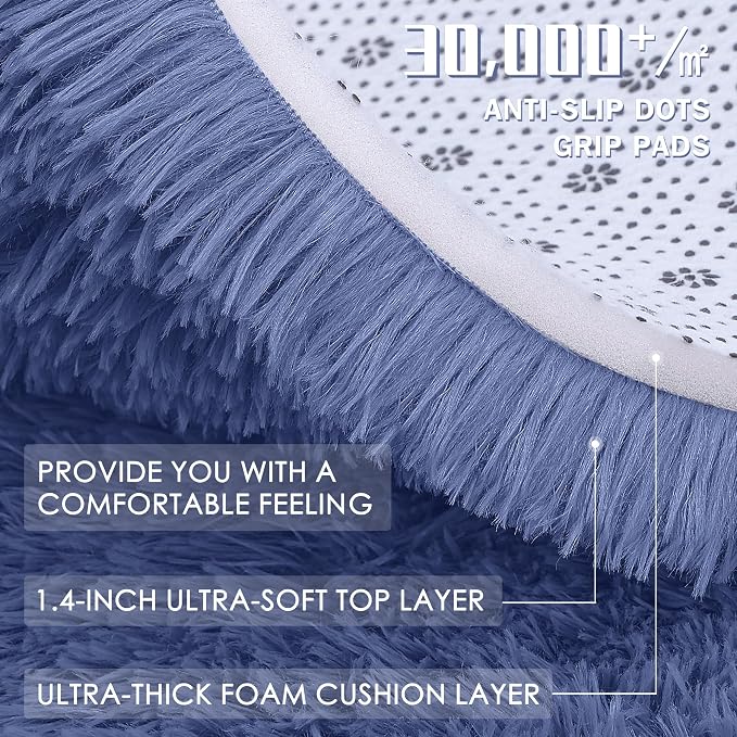 OLANLY Area Rugs for Living Room Bedroom, Machine Washable 4x5.9 ft Soft Fluffy - Image 9