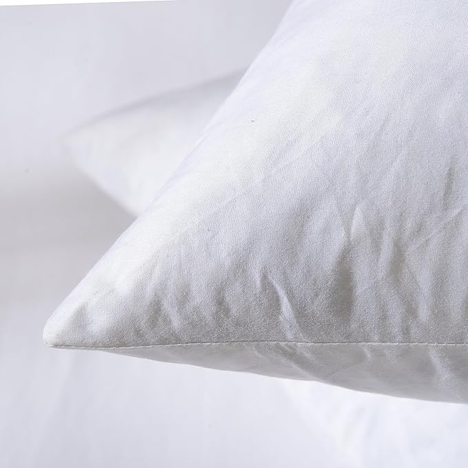 12x20 Decorative Throw Pillow Inserts-Down Feather Pillow Inserts-Oblong-Cotton Fabric-Set of 2-White.