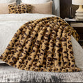 Cozy Bliss Cheetah Leopard Print Faux Fur Throw Blanket by CozyBliss
