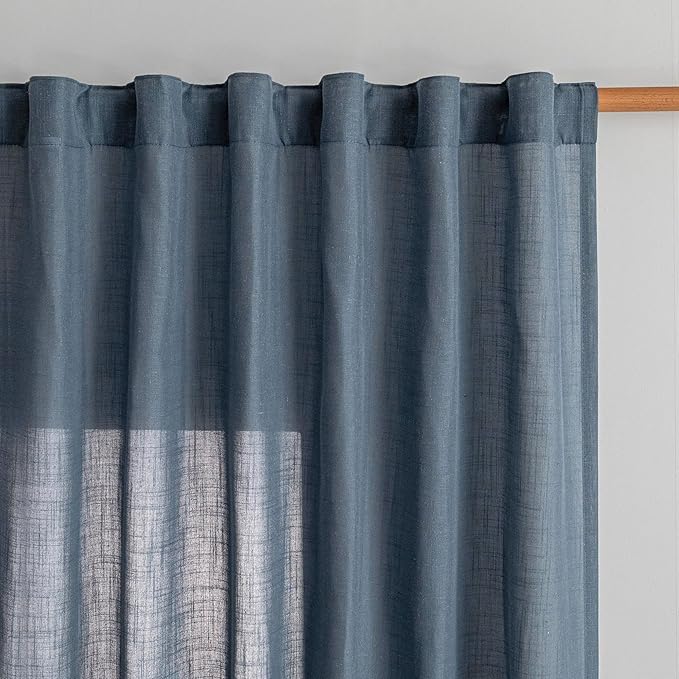 MYSKY HOME Curtains for Living Room 84 Inches Long Semi Sheer Light Filtering - Image 2