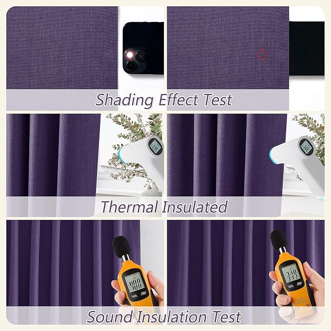 Guken 100% Blackout Curtains 108 Inch Length 2 Panels Set - Image 5