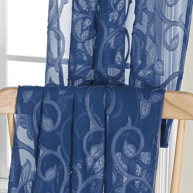 OWENIE Furman Sheer Curtains 72 inches Long 2 Panels Set, Light Filtering Top - Image 6