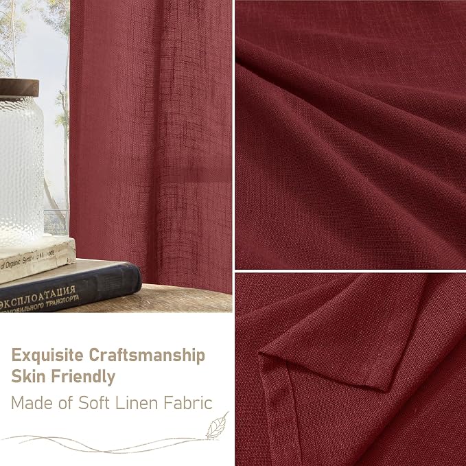 LAMIT Sheer Linen Curtains 63 Inch Length - Image 7