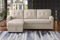 Devion Furniture Meridian 4-in-1 Convertible L Shaped Couch with Pull Out Bed and Storage, Sectional Sleeper Sofa with Reversible Chaise for Living Room, Apartment, Bedroom, Office