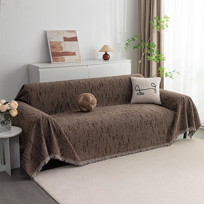 MYSKY HOME Couch Covers for 2 Cushion Couch Sofa, Chenille L Shape Sectional by MYSKYHOME