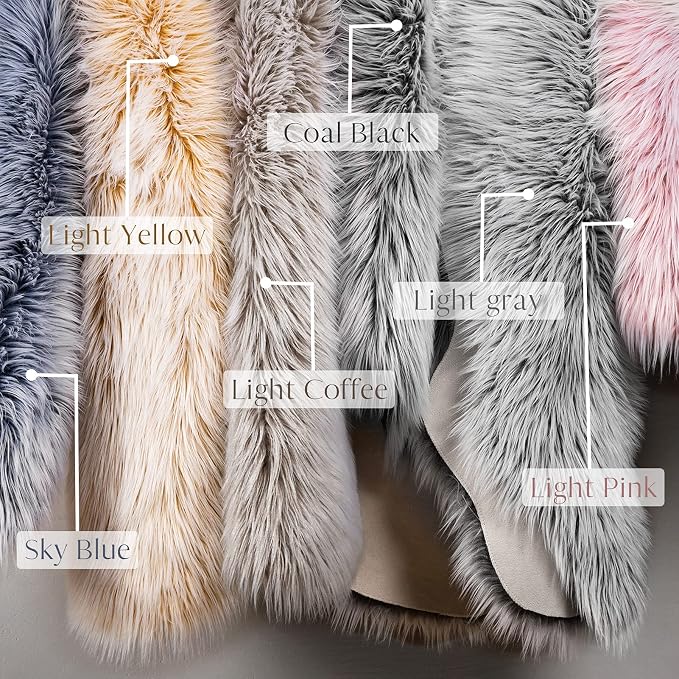 Ashler faux fur rug, Fluffy Shaggy Area Rug Ultra Soft 4 x 6 Feet Rectangle Fur - Image 6