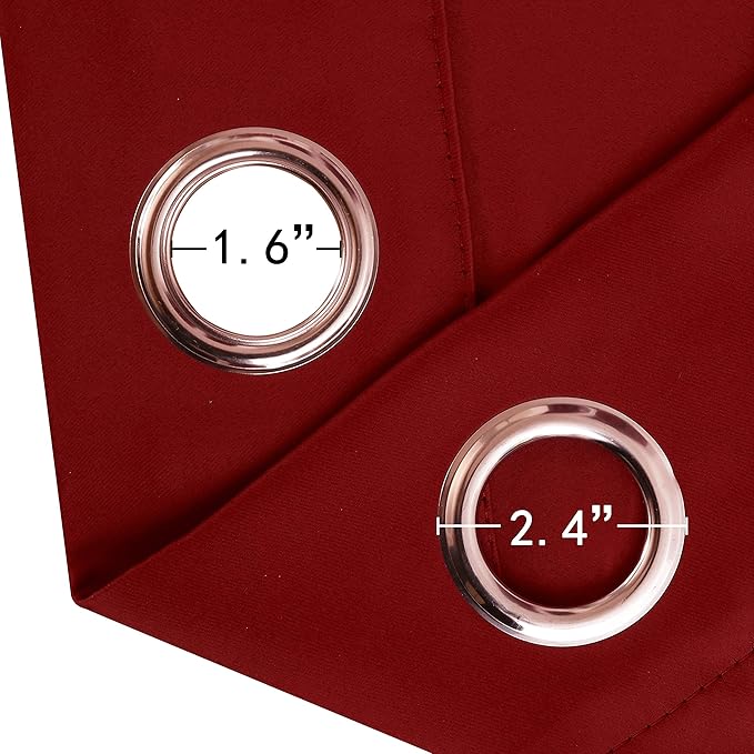 LEMOMO Red Blackout Curtains 34 x 54 Inch Length/Set of 2 Curtain - Image 6