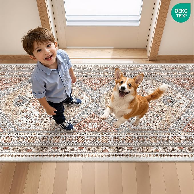 4x8 Rug for Bedroom, Wide Runner Rug for Hallway, Non Slip Washable Runner Rug - Image 7