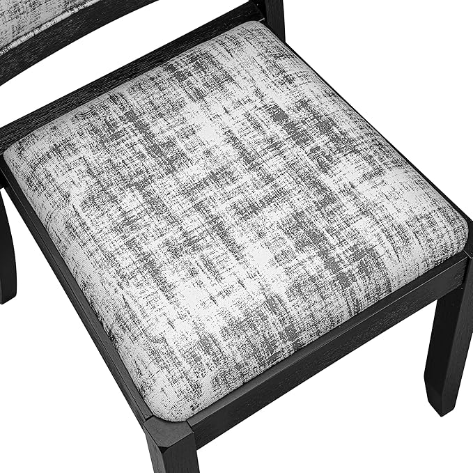 X02X2-206-30 5-pc Dining Room Table Set a Rectangular Kitchen Table and 2 Benches and 2 Wire Brushed Black Polyester Stackable Chairs, 39x120 Inch, Wire Brushed Black