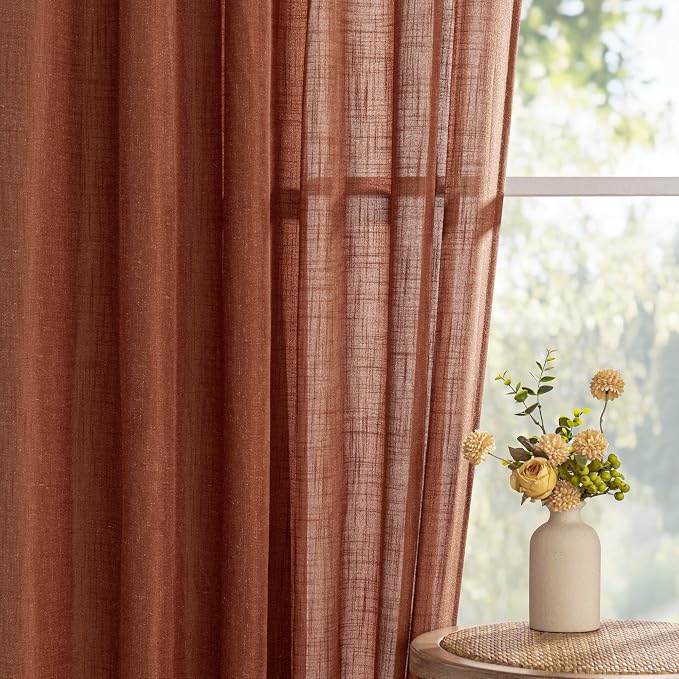 MYSKY HOME Semi Sheer Curtains 72 Inch Length - Image 9