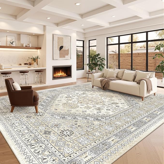 zesthome 12x15 Area Rugs, Large Washable Rug, Ultra-Thin Stain Resistant Rugs by Zesthome