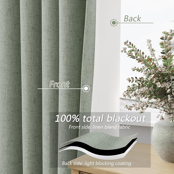 Guken 100% Blackout Curtains 120 Inch Length 2 Panels Set - Image 4