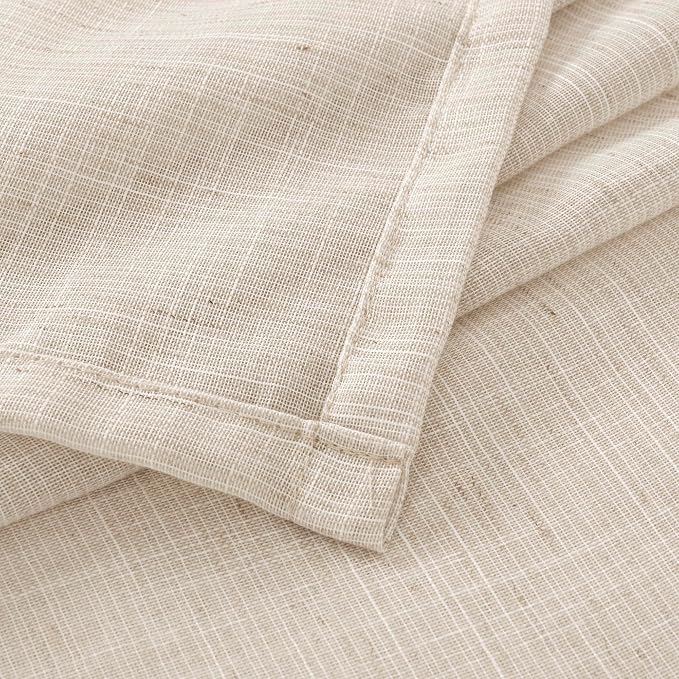 BGment Oatmeal Linen Curtains for Living Room 84 Inch Length, Semi Sheer - Image 9