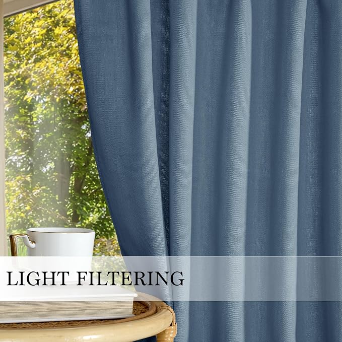 RYB HOME Kitchen Curtains Valances Faux Linen Blended Privacy Protect Shabby - Image 5