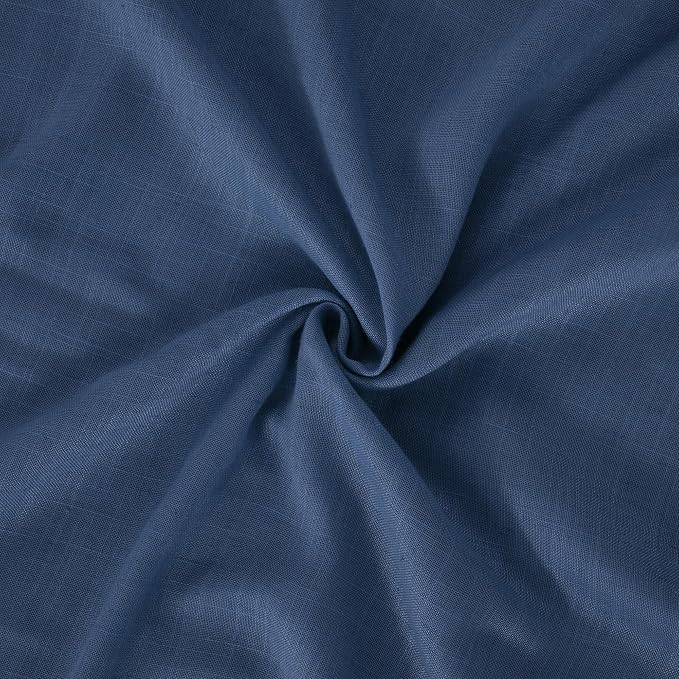 BGment Navy Blue Linen Curtains 54 Inch Length - Image 8