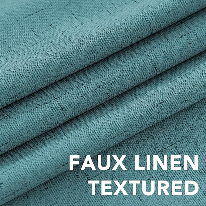H.VERSAILTEX Linen Blackout Curtains Durable Thick Textured Linen Look 100% - Image 5